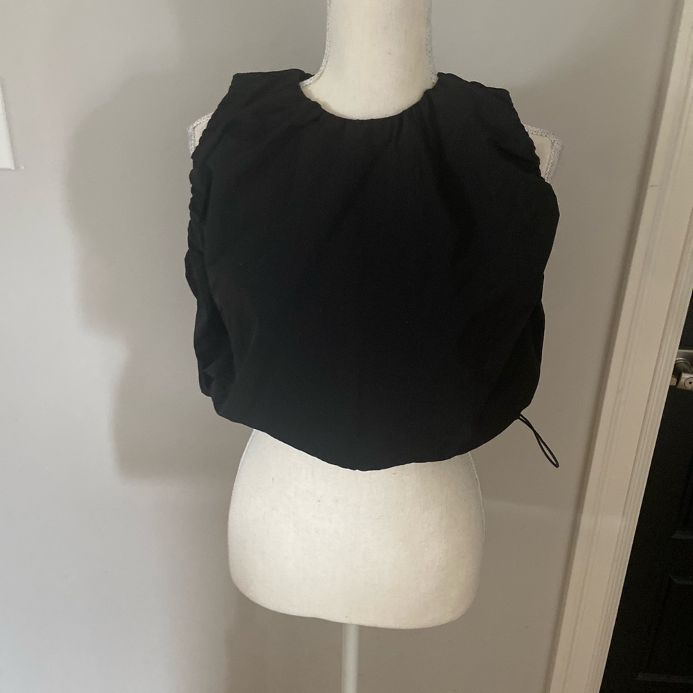 Zara Adjustable Black Crop Top